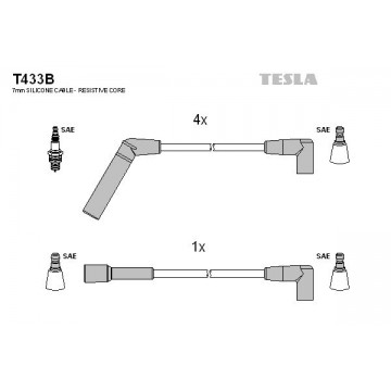 TESLA Zündleitungssatz, T433B