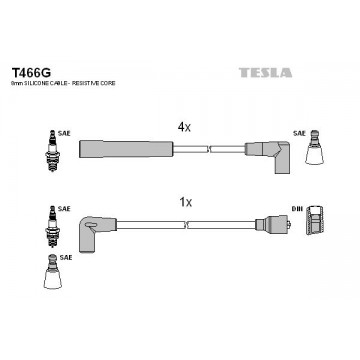 TESLA Zündleitungssatz, T466G