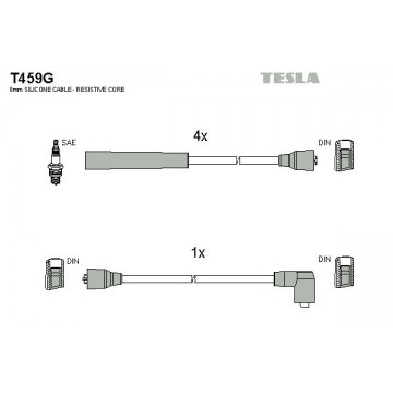 TESLA Zündleitungssatz, T459G