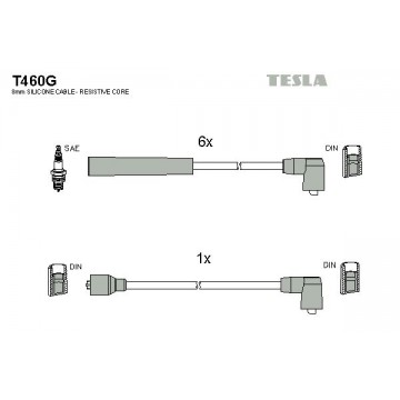 TESLA Zündleitungssatz, T460G