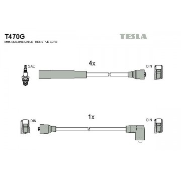 TESLA Zündleitungssatz, T470G