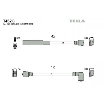 TESLA Zündleitungssatz, T462G