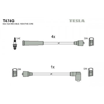 TESLA Zündleitungssatz, T474G