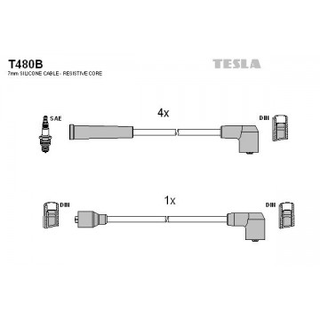 TESLA Zündleitungssatz, T480B