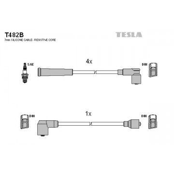 TESLA Zündleitungssatz, T482B