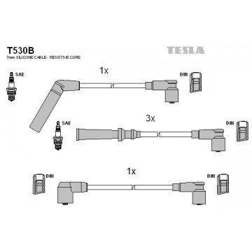 TESLA Zündleitungssatz, T530B