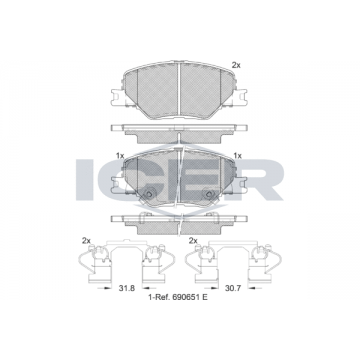 ICER Bremsbelagsatz,...