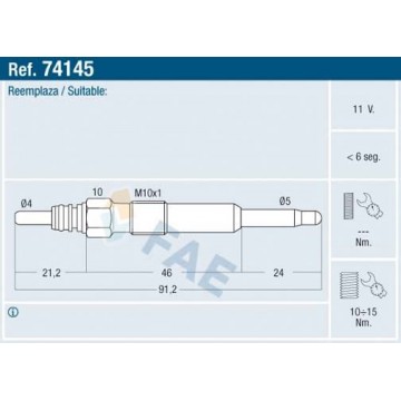 FAE Glühkerze, 74145