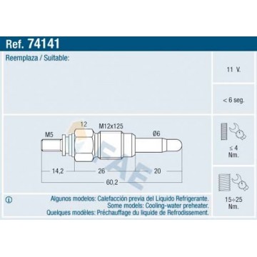 FAE Glühkerze, 74141