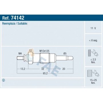 FAE Glühkerze, 74142