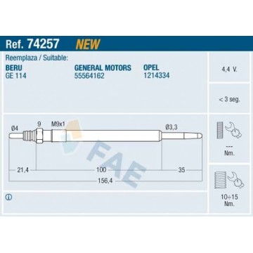 FAE Glühkerze, 74257