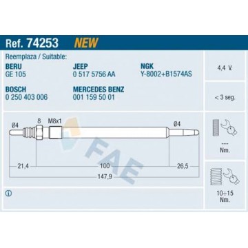 FAE Glühkerze, 74253