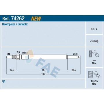 FAE Glühkerze, 74262