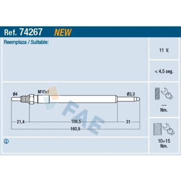 FAE Glühkerze, 74267