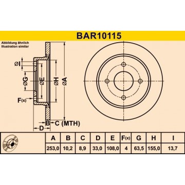 BARUM Bremsscheibe, BAR10115