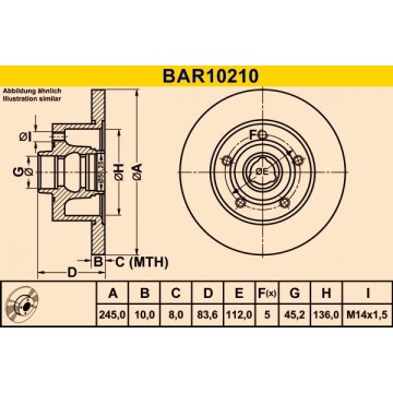 BARUM Bremsscheibe, BAR10210