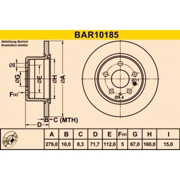 BARUM Bremsscheibe, BAR10185