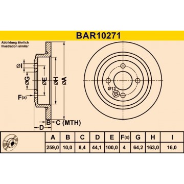 BARUM Bremsscheibe, BAR10271