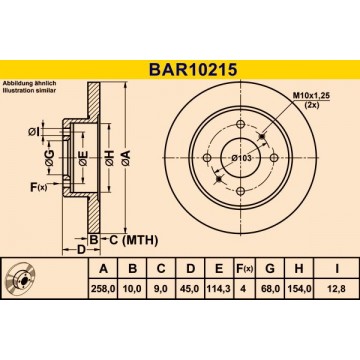 BARUM Bremsscheibe, BAR10215