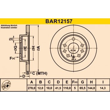 BARUM Bremsscheibe, BAR12157