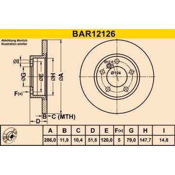 BARUM Bremsscheibe, BAR12126