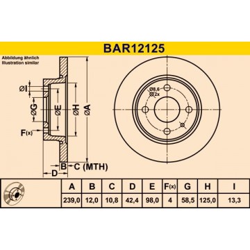 BARUM Bremsscheibe, BAR12125