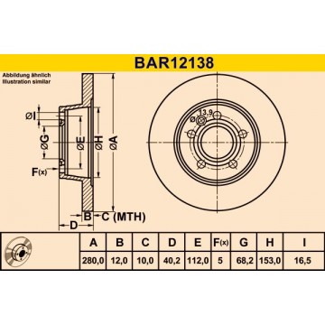 BARUM Bremsscheibe, BAR12138