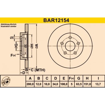 BARUM Bremsscheibe, BAR12154