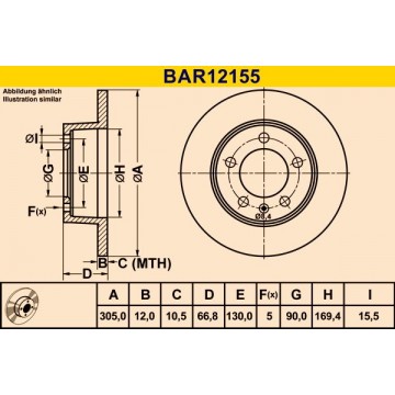 BARUM Bremsscheibe, BAR12155