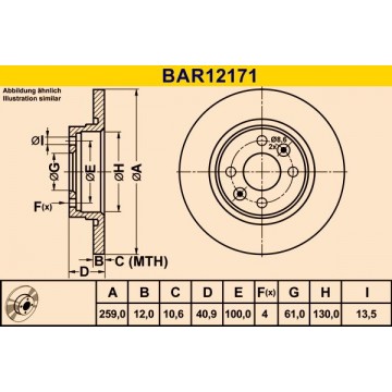 BARUM Bremsscheibe, BAR12171