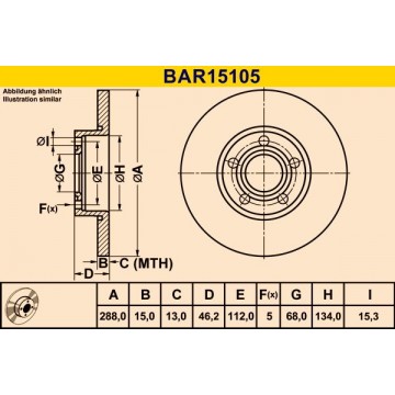 BARUM Bremsscheibe, BAR15105