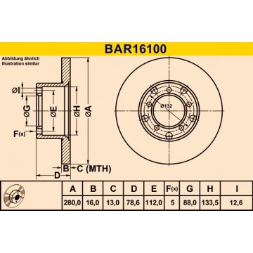 BARUM Bremsscheibe, BAR16100