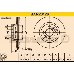 BARUM Bremsscheibe, BAR20126