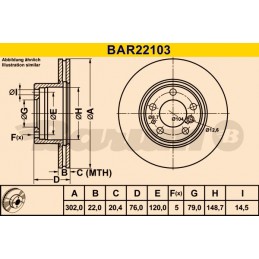 BARUM Bremsscheibe, BAR22103