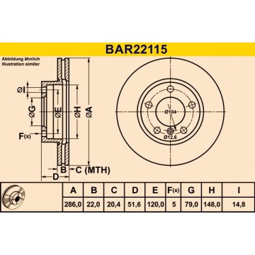 BARUM Bremsscheibe, BAR22115