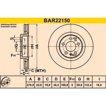 BARUM Bremsscheibe, BAR22150