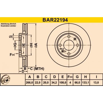 BARUM Bremsscheibe, BAR22194