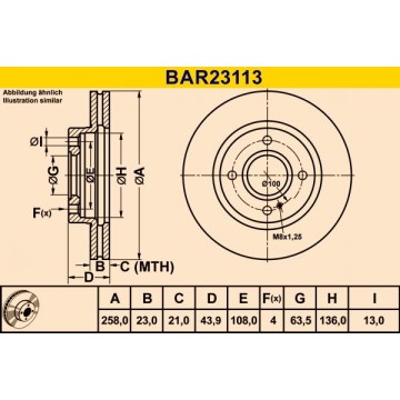 BARUM Bremsscheibe, BAR23113