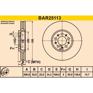 BARUM Bremsscheibe, BAR25113