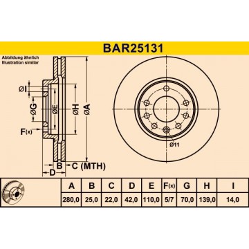 BARUM Bremsscheibe, BAR25131