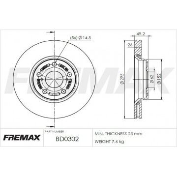 FREMAX Bremsscheibe, BD-0302