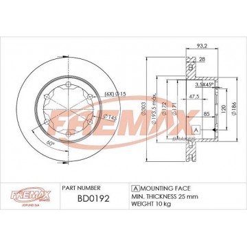 FREMAX Bremsscheibe, BD-0192