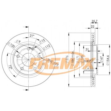 FREMAX Bremsscheibe, BD-0612