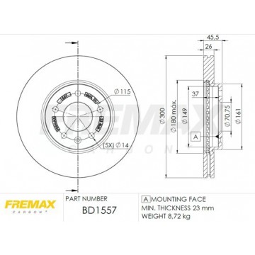 FREMAX Bremsscheibe, BD-1557