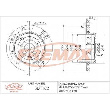 FREMAX Bremsscheibe, BD-1182