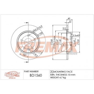 FREMAX Bremsscheibe, BD-1560