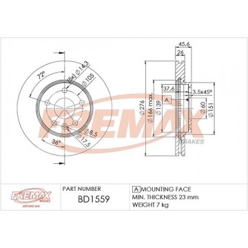 FREMAX Bremsscheibe, BD-1559