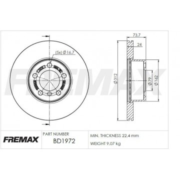 FREMAX Bremsscheibe, BD-1972