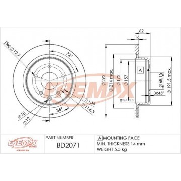 FREMAX Bremsscheibe, BD-2071