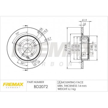 FREMAX Bremsscheibe, BD-2072